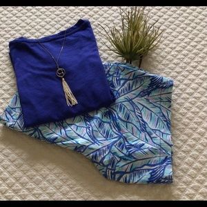 Lilly Pulitzer Jayne Stretch Shorts Bennett Blue Let’s Mango